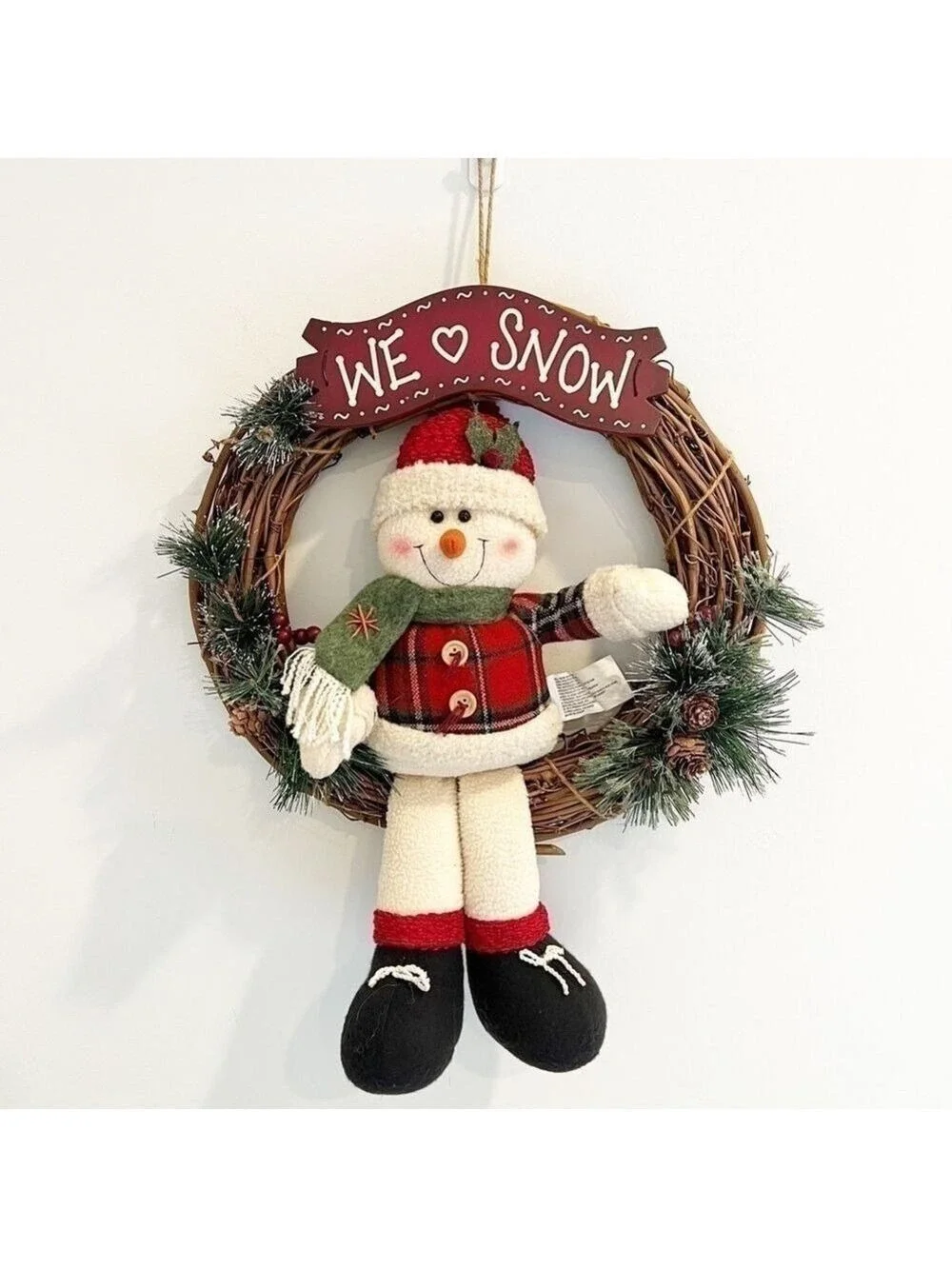 Christmas Wreath Snowman “We Love Snow”